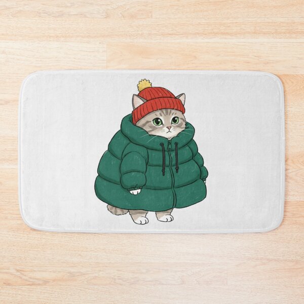 Item preview, Puffer Jacket Gray Kitten Green designed and sold by trutut.