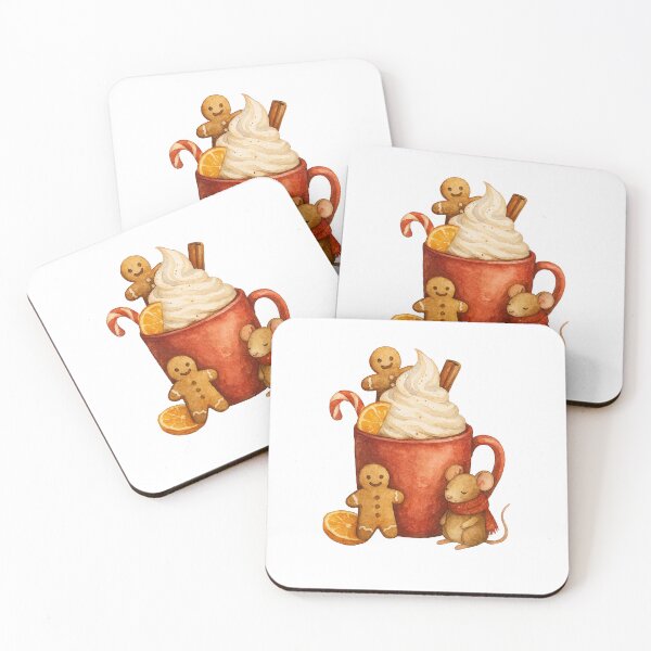 Item preview, Winter Magic Mug with Gingerbread and Mouse designed and sold by AlfeArts.