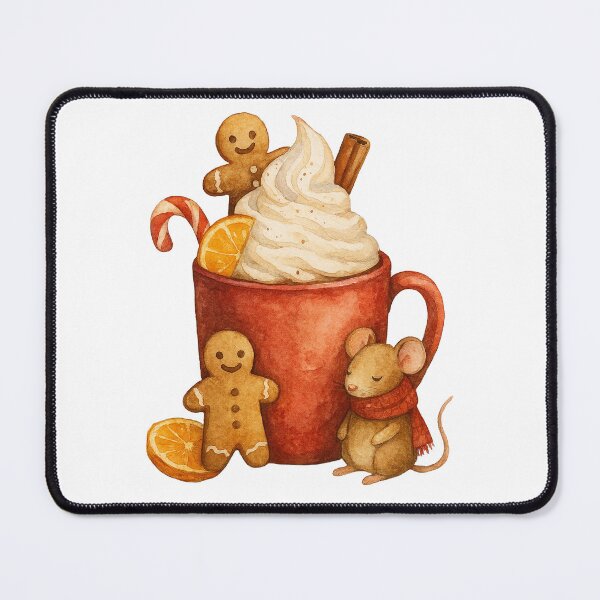 Item preview, Winter Magic Mug with Gingerbread and Mouse designed and sold by AlfeArts.