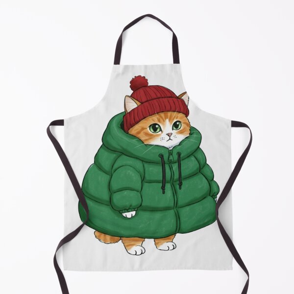 Item preview, Puffer Jacket Orange Kitten Green designed and sold by trutut.