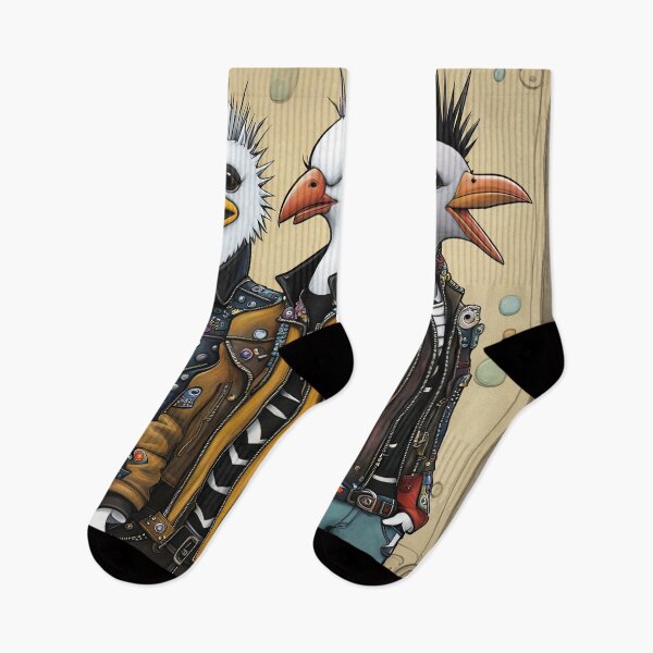 Item preview, Folk Art Seagulls with Punk Rock hair designed and sold by Colin Bentham.