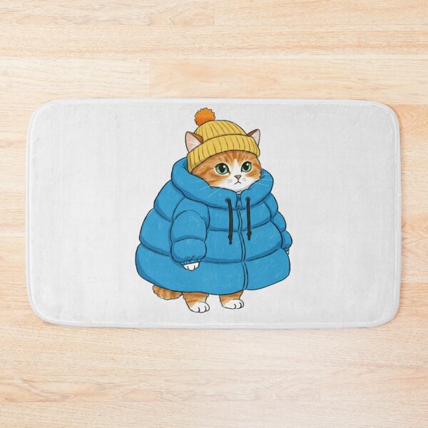 Item preview, Puffer Jacket Orange Kitten Blue designed and sold by trutut.