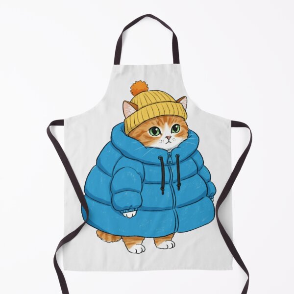 Item preview, Puffer Jacket Orange Kitten Blue designed and sold by trutut.