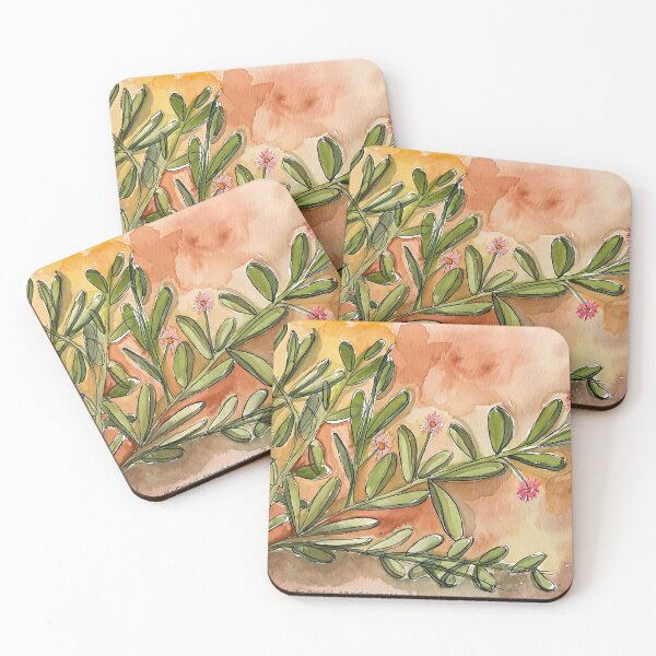 Item preview, Paainy (Pig-Face) – Australian Native Succulent Watercolour designed and sold by ArtwithKellie.