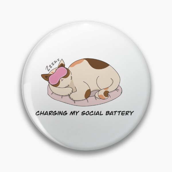 Item preview, A sleeping cat charging its social battery designed and sold by ThatlilVoice.