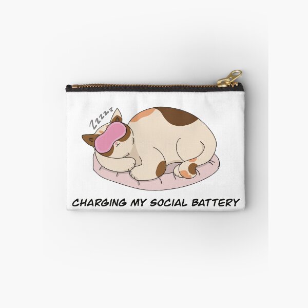 Item preview, A sleeping cat charging its social battery designed and sold by ThatlilVoice.