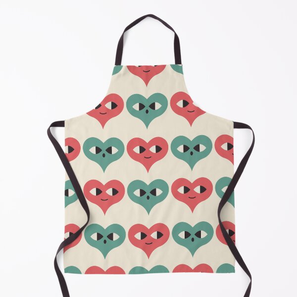 Item preview, Emotive Hearts Pattern – Playful Faces in Red & Green designed and sold by NicolaZhukov.
