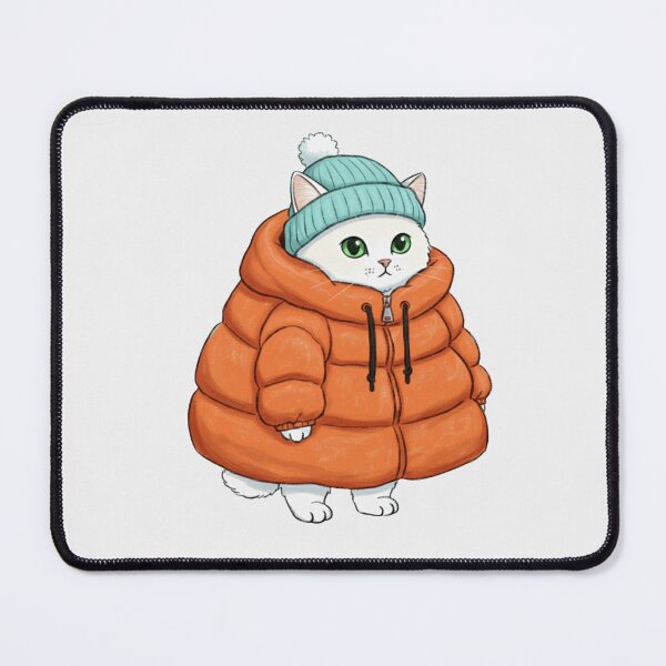 Item preview, Puffer Jacket White Kitten Orange designed and sold by trutut.