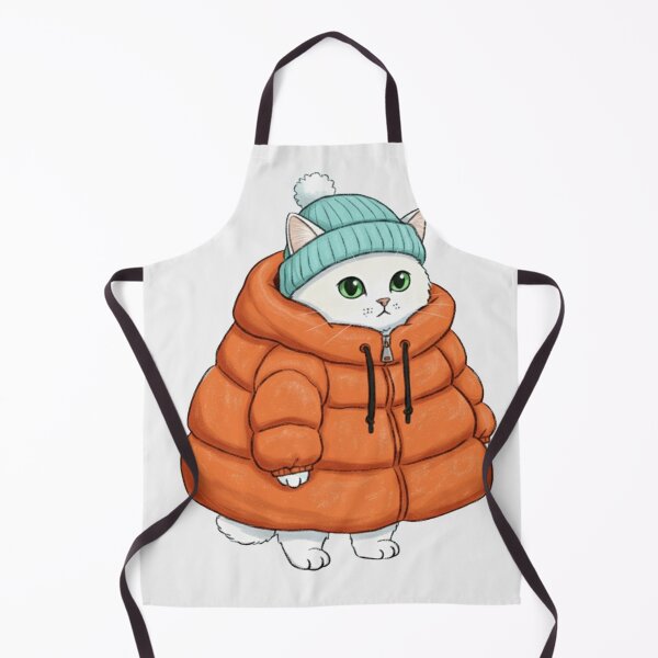 Item preview, Puffer Jacket White Kitten Orange designed and sold by trutut.