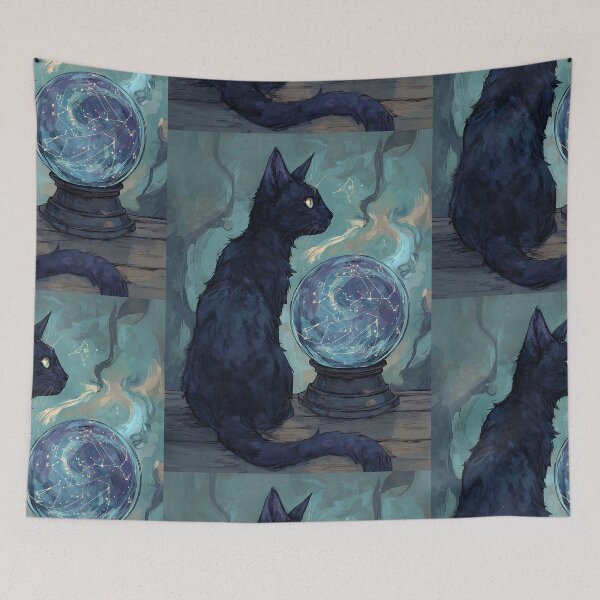 Item preview, Witchy Aesthetic: Black Cat's Starry Divination designed and sold by bapupa.