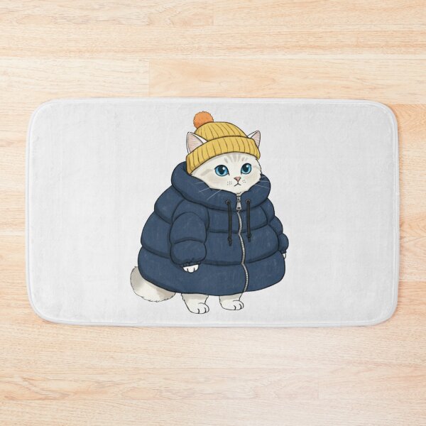 Item preview, Puffer Jacket White Kitten Blue designed and sold by trutut.