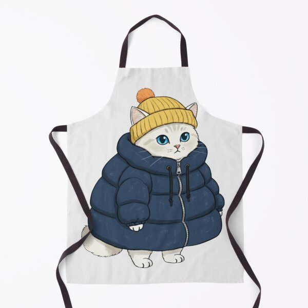 Item preview, Puffer Jacket White Kitten Blue designed and sold by trutut.