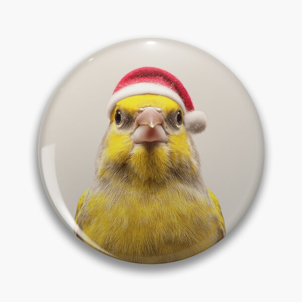 Item preview, Canary Bird with Santa Hat – The Golden Voice of Christmas designed and sold by LazyOwlStore.