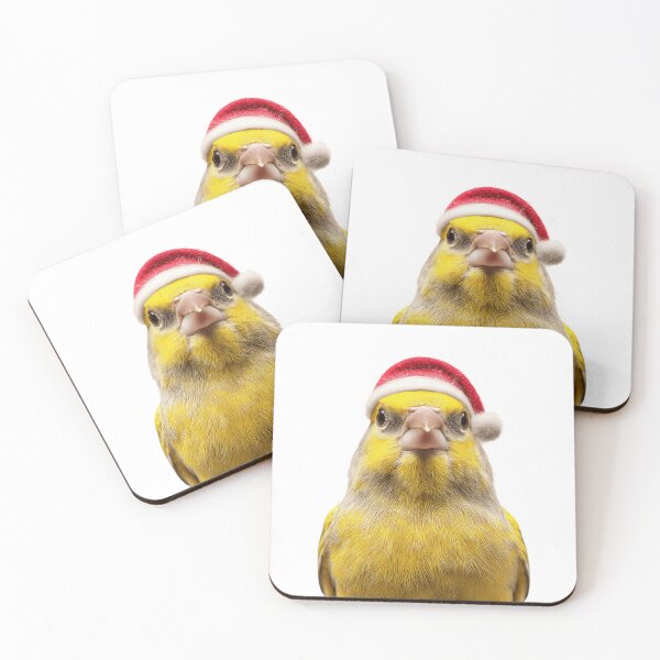 Item preview, Canary Bird with Santa Hat – The Golden Voice of Christmas designed and sold by LazyOwlStore.