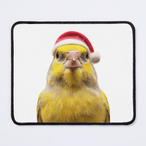 Item preview, Canary Bird with Santa Hat – The Golden Voice of Christmas designed and sold by LazyOwlStore.