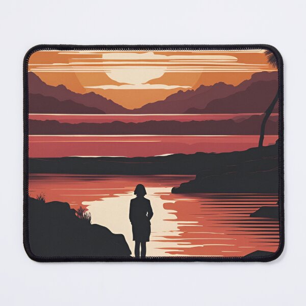 Item preview, Retro Sunset Lone Girl Silhouette designed and sold by UllUDesign.