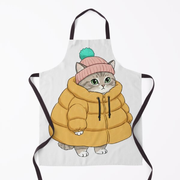 Item preview, Puffer Jacket Gray Kitten Yellow designed and sold by trutut.