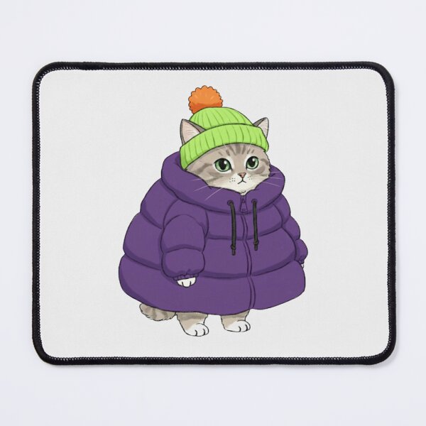 Item preview, Puffer Jacket Gray Kitten Purple designed and sold by trutut.