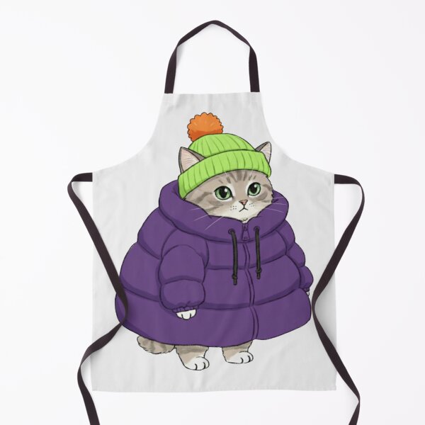 Item preview, Puffer Jacket Gray Kitten Purple designed and sold by trutut.