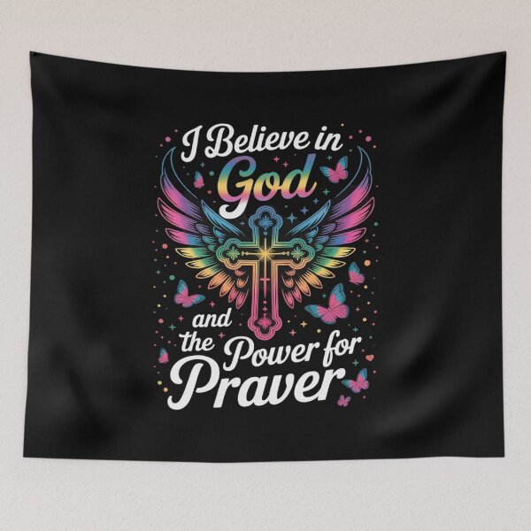 Item preview, I Believe in God and The Power of Prayer Butterfly Cross designed and sold by HaileyRobel.