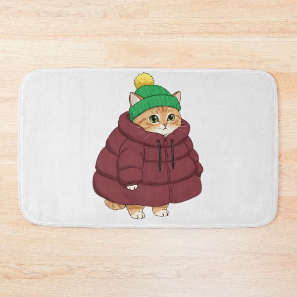 Item preview, Puffer Jacket Orange Kitten Red designed and sold by trutut.