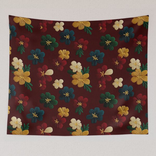 Item preview, Beautiful Vibrant Floral Embroidered Print For Hostess Gift designed and sold by RoyalStarsPatts.