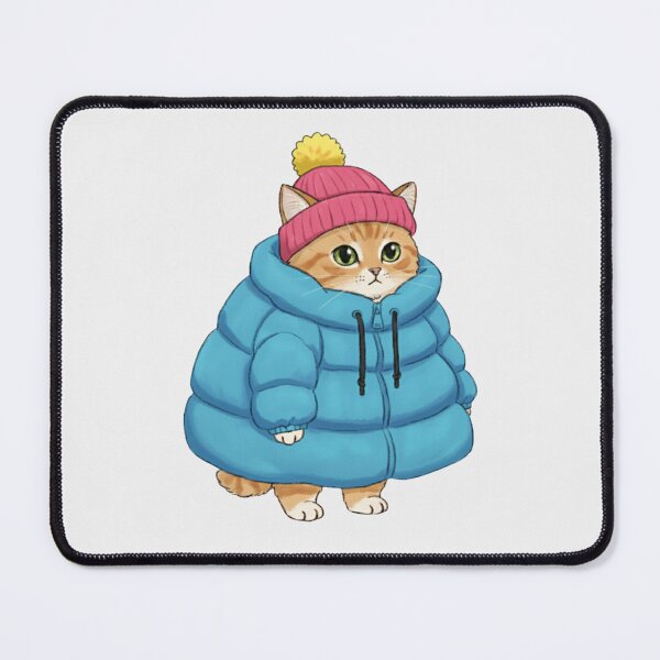 Item preview, Puffer Jacket Orange Kitten Blue designed and sold by trutut.