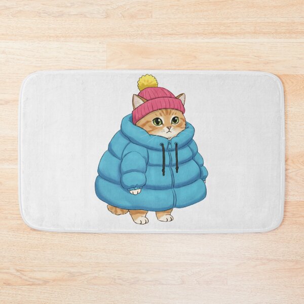Item preview, Puffer Jacket Orange Kitten Blue designed and sold by trutut.