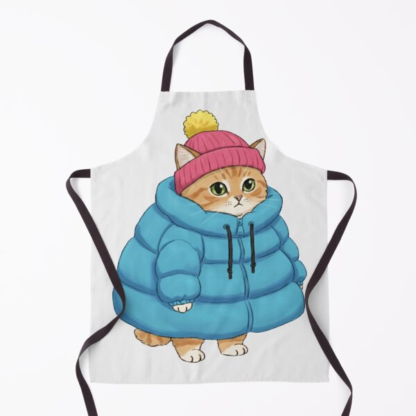 Item preview, Puffer Jacket Orange Kitten Blue designed and sold by trutut.
