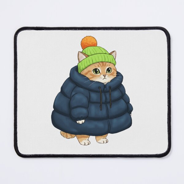 Item preview, Puffer Jacket Orange Kitten Blue designed and sold by trutut.