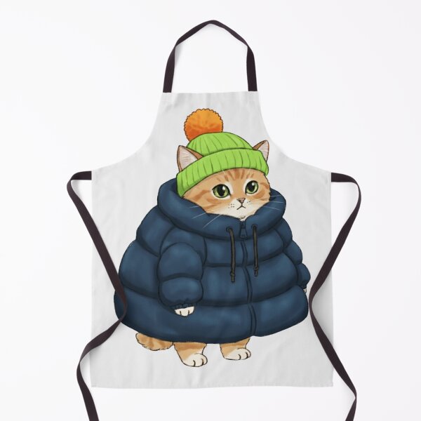 Item preview, Puffer Jacket Orange Kitten Blue designed and sold by trutut.