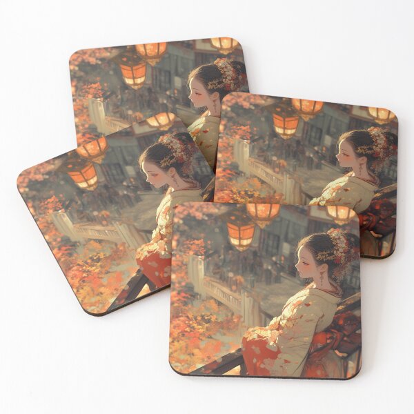 Item preview, Geisha on a balcony designed and sold by Lenycherry_art.