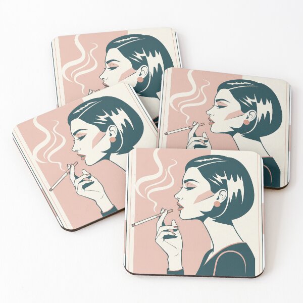 Item preview, Retro Chic Lady Smoking Poster Illustration. designed and sold by Spark2Seduction.