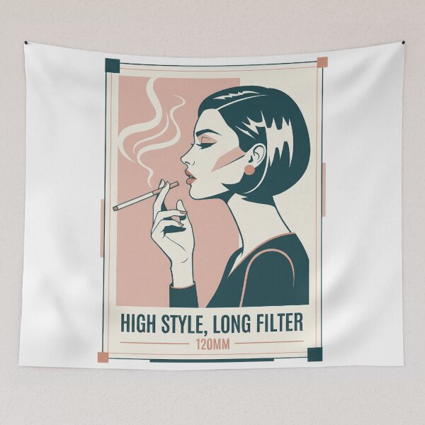 Item preview, Retro Chic Lady Smoking Poster Illustration. designed and sold by Spark2Seduction.