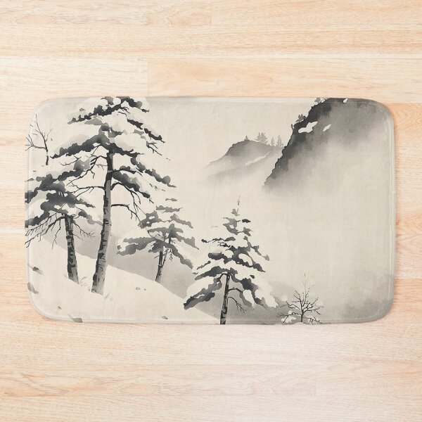 Item preview, Silent Pines in Snow – Ukiyo-e Sumi-e Ink Wash Winter Landscape designed and sold by Vandy Fullam.