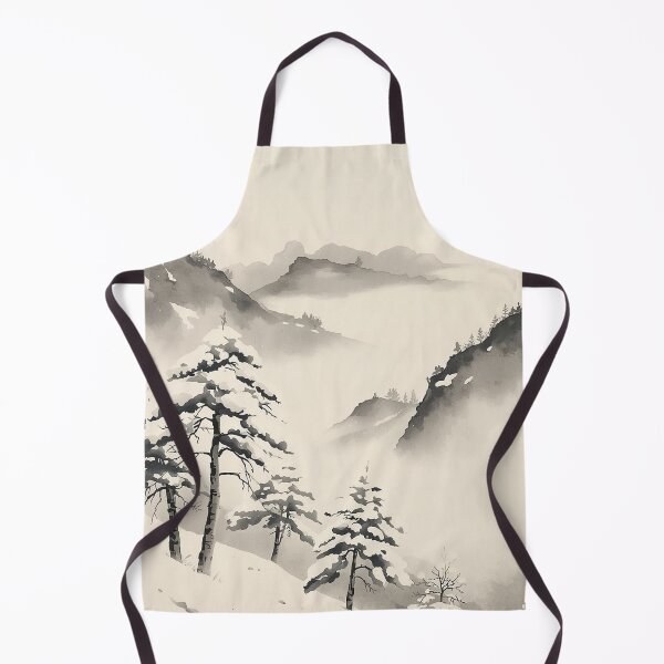 Item preview, Silent Pines in Snow – Ukiyo-e Sumi-e Ink Wash Winter Landscape designed and sold by Vandy Fullam.