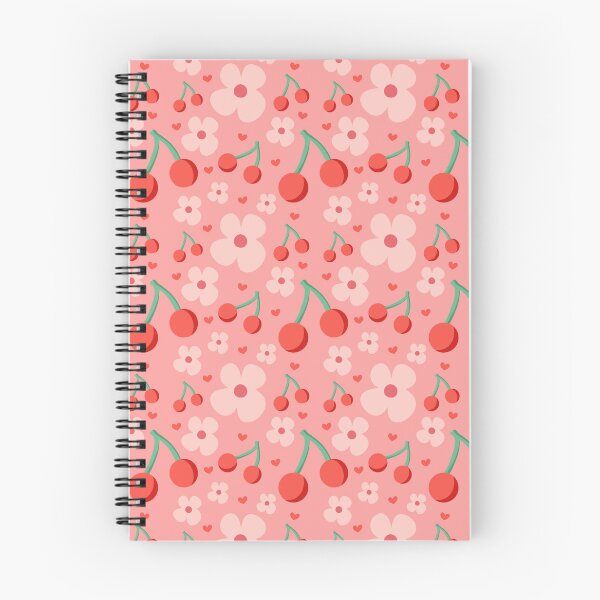 Item preview, Cute Seamless Pattern Design with cherries and flowers - pink and red pattern designed and sold by elleillustrart.