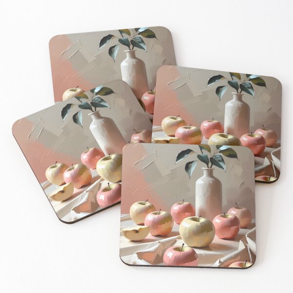 Item preview, “Pastel Harmony Apples – Abstract Still Life” designed and sold by Rudie.Studio.
