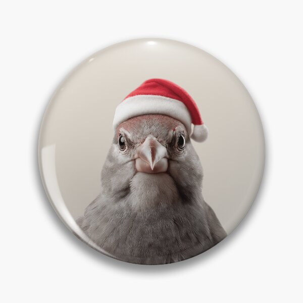 Item preview, Finch bird with Santa Hat – The Tiny Songbird of Christmas Joy designed and sold by LazyOwlStore.