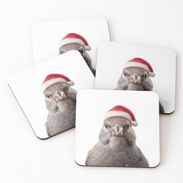 Item preview, Finch bird with Santa Hat – The Tiny Songbird of Christmas Joy designed and sold by LazyOwlStore.