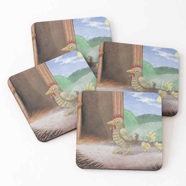 Item preview, Chickens and Chicks by the barn illustration designed and sold by Vintage Designs +.