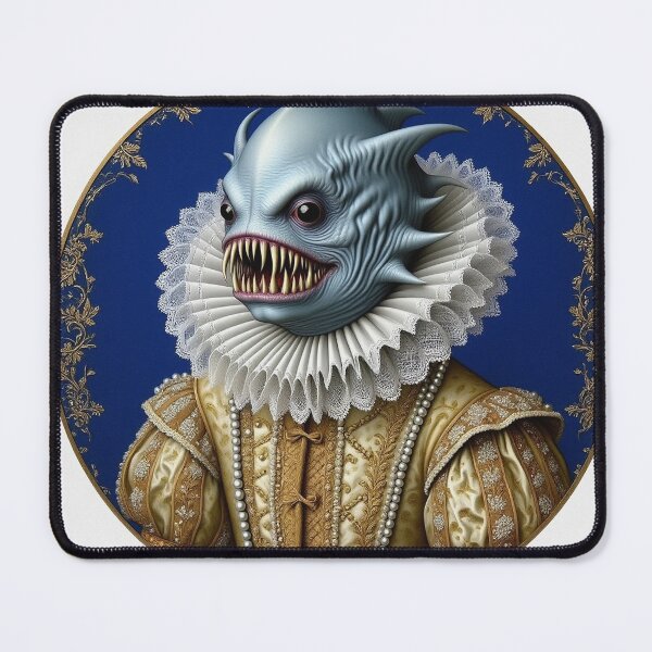 Item preview, Lord Bit'leh a creepy citizen of Innsmouth lovecraftian Deep Ones painting horror art designed and sold by Vintage Designs +.