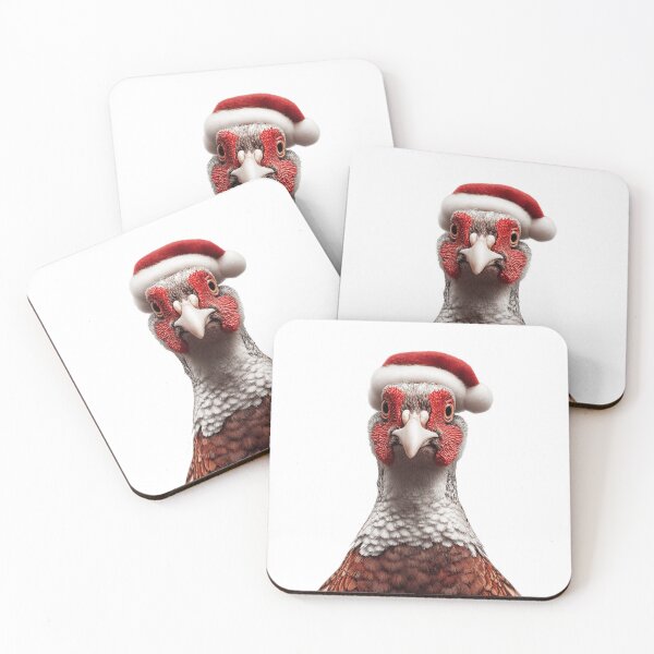 Item preview, Christmas Pheasant bird with Santa Hat  designed and sold by LazyOwlStore.
