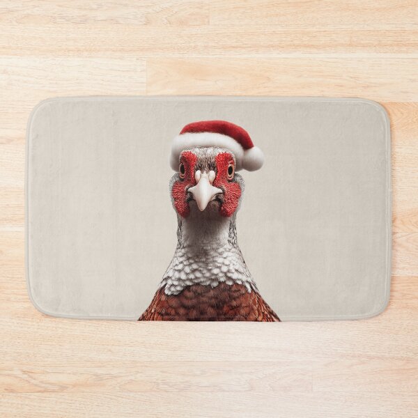 Item preview, Christmas Pheasant bird with Santa Hat  designed and sold by LazyOwlStore.