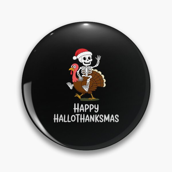 Item preview, Happy HalloThanksMas Skeleton Santa Hat Turkey Holiday designed and sold by FranzFriesen.