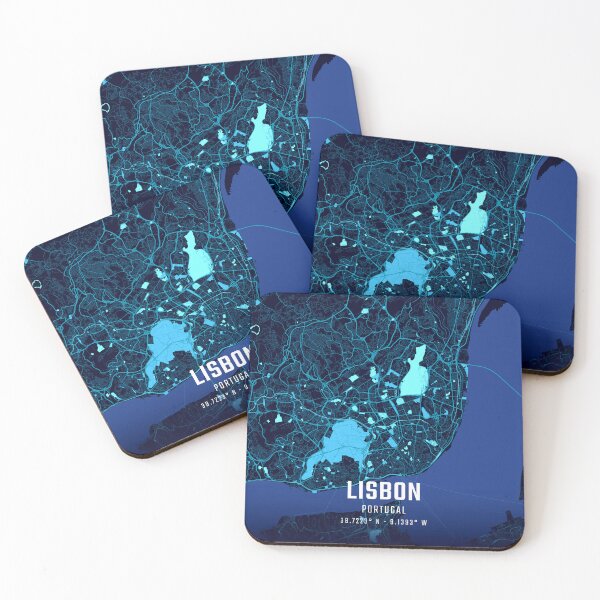 Item preview, Lisbon Midnight City Map designed and sold by HomeLivingCo.