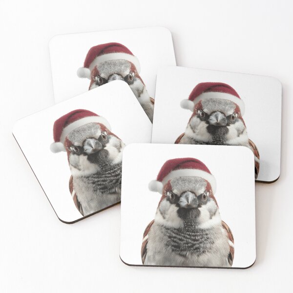 Item preview, Christmas Sparrow bird with Santa Hat designed and sold by LazyOwlStore.