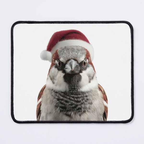 Item preview, Christmas Sparrow bird with Santa Hat designed and sold by LazyOwlStore.