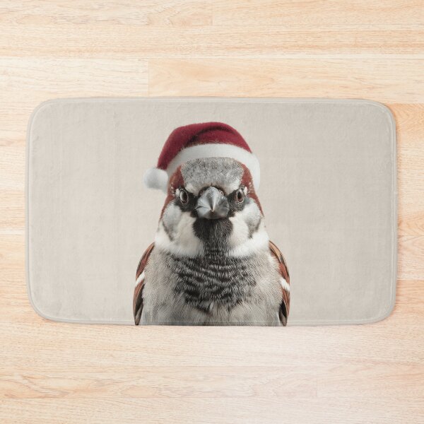 Item preview, Christmas Sparrow bird with Santa Hat designed and sold by LazyOwlStore.