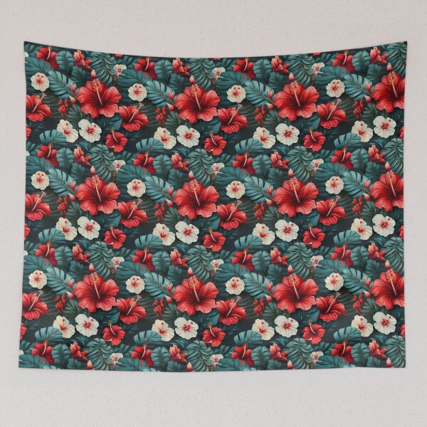 Item preview, #12 Floral Pattern. Hibiscus flowers illustration pattern designed and sold by Fleurseam-art.